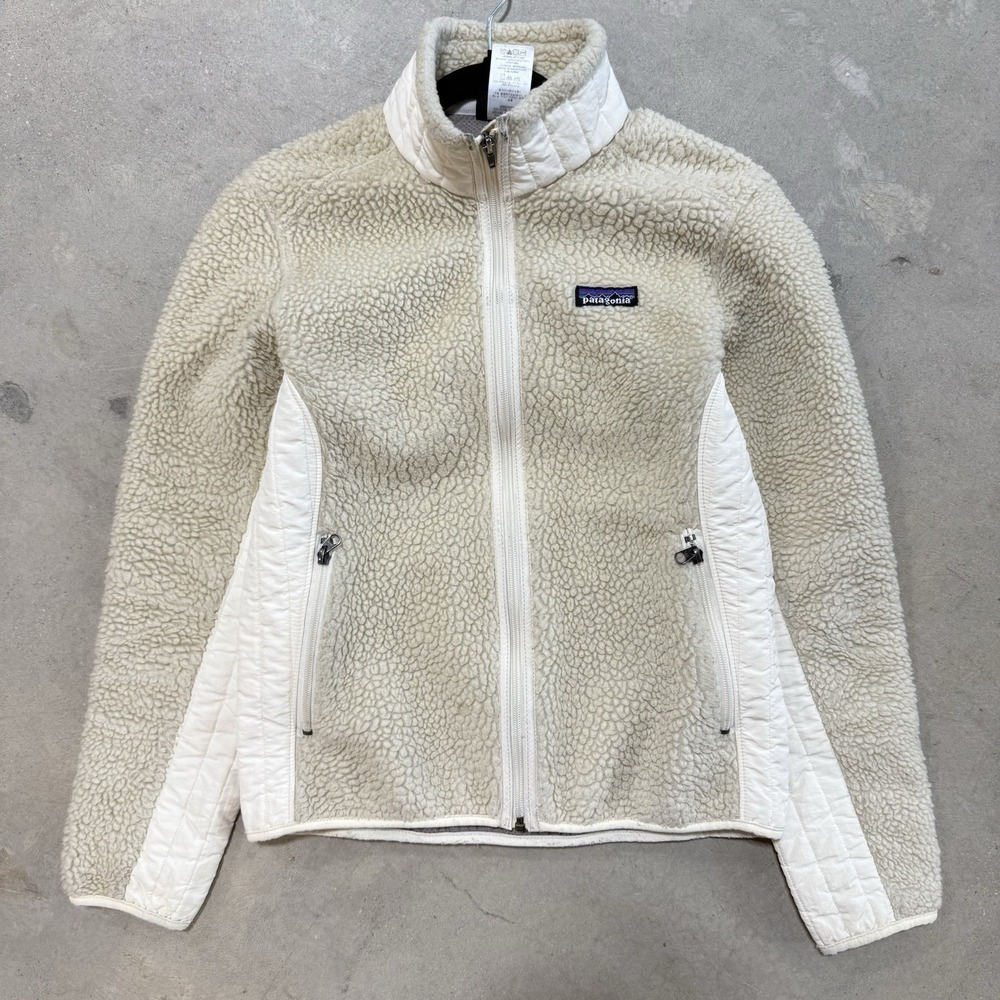 Patagonia Synchilla Deep Pile Fleece Sherpa Jacket Cream Women's Small